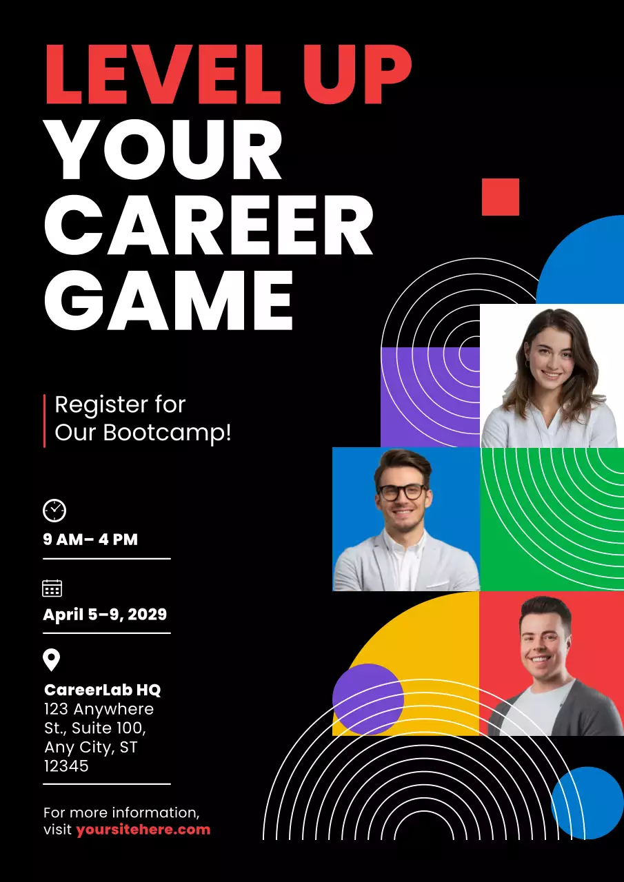 Black Modern Career Promotion Bootcamp Poster