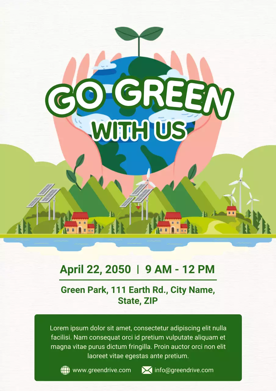 Green Modern CSR Go Green Event Announcement Poster
