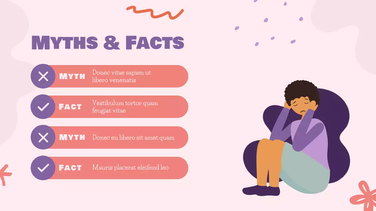 Pink Purple and Brown Illustrative Mental Health Presentation