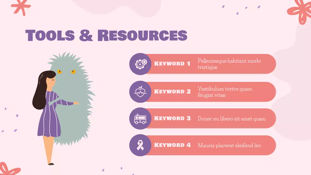 Pink Purple and Brown Illustrative Mental Health Presentation