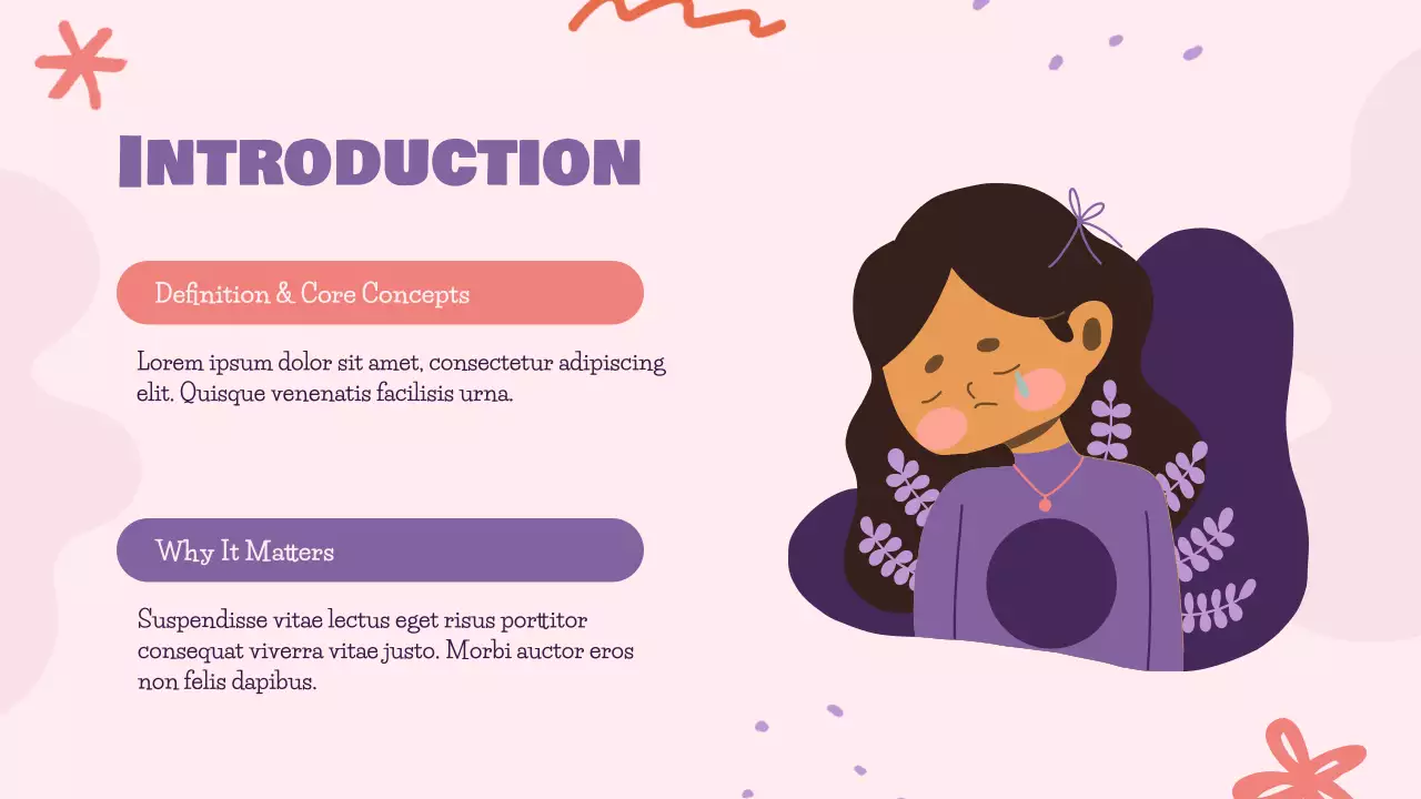 Pink Purple and Brown Illustrative Mental Health Presentation