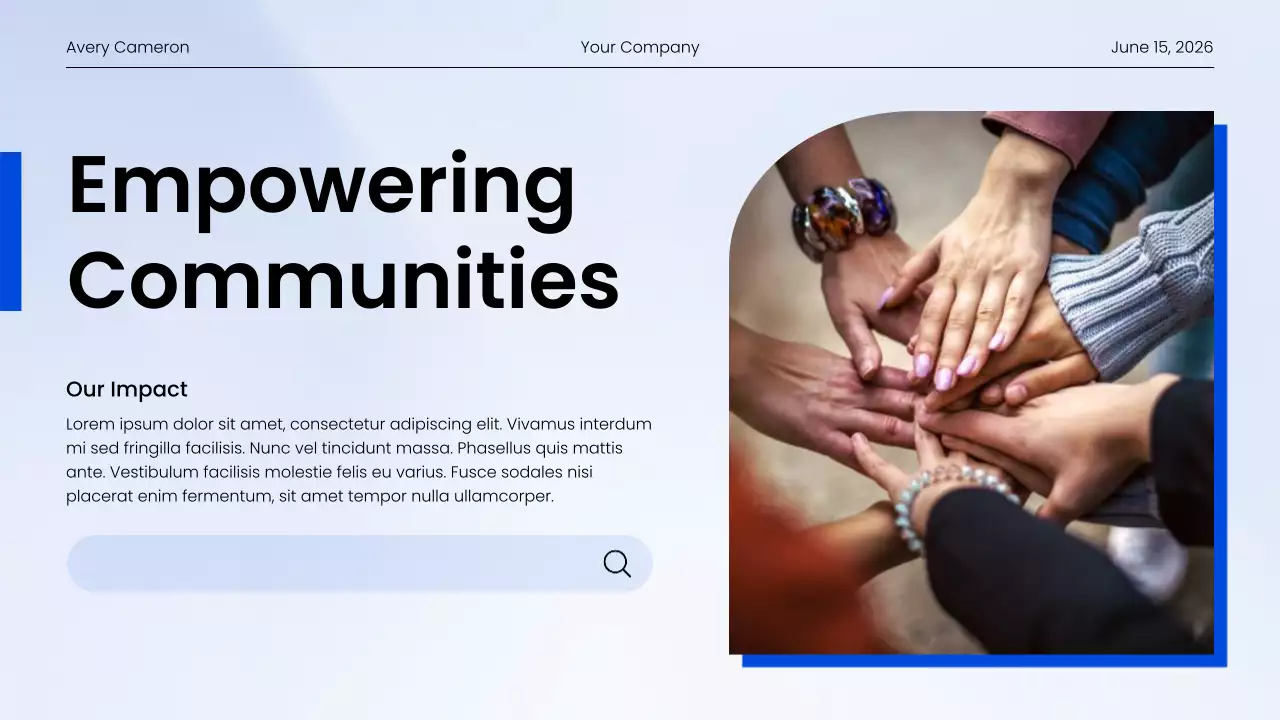 Blue Modern Community Report Presentation