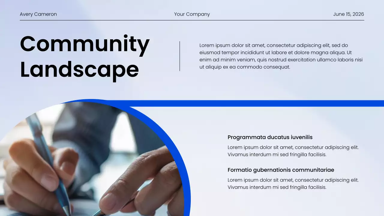Blue Modern Community Report Presentation
