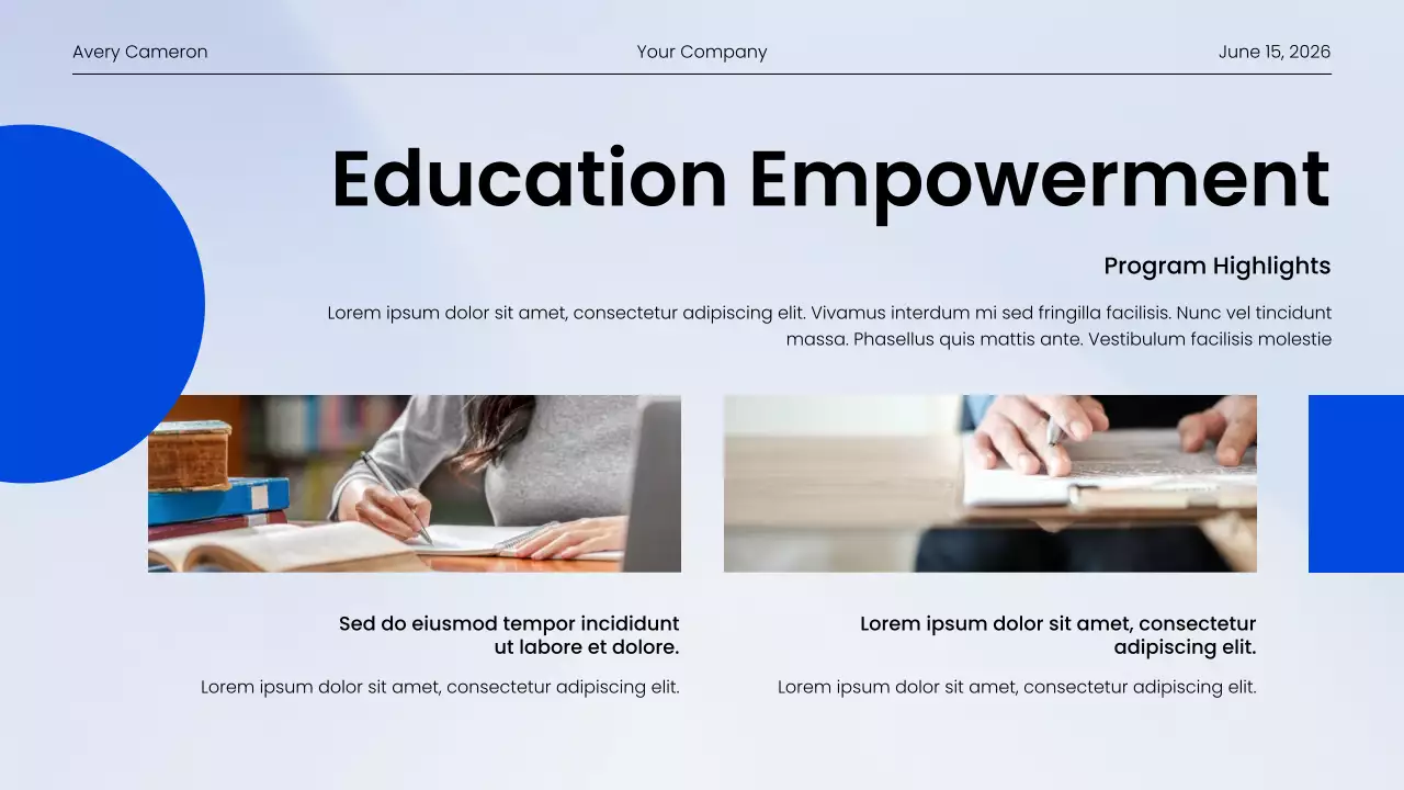 Blue Modern Community Report Presentation