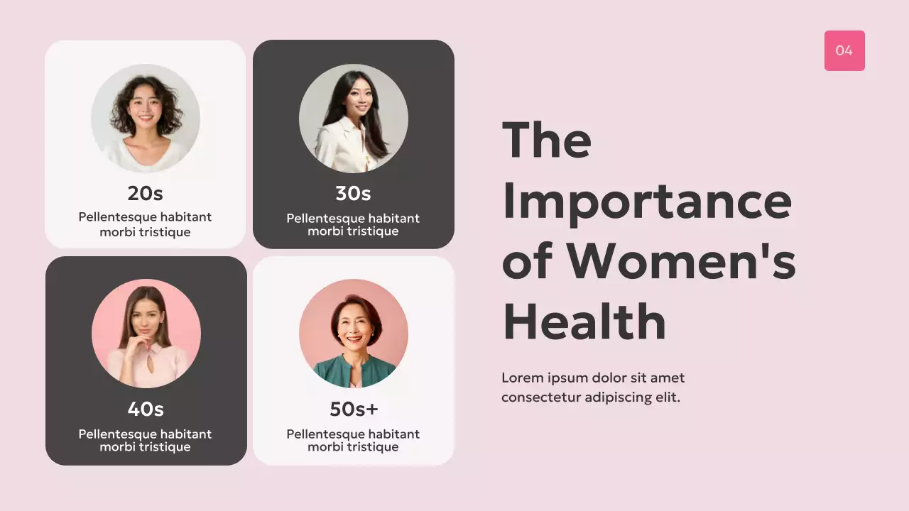 Pink Modern Women's Health Presentation