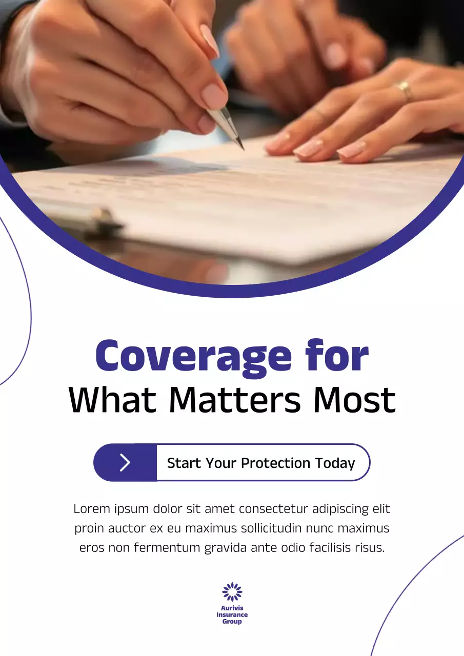 Blue Modern Insurance Promotion Poster