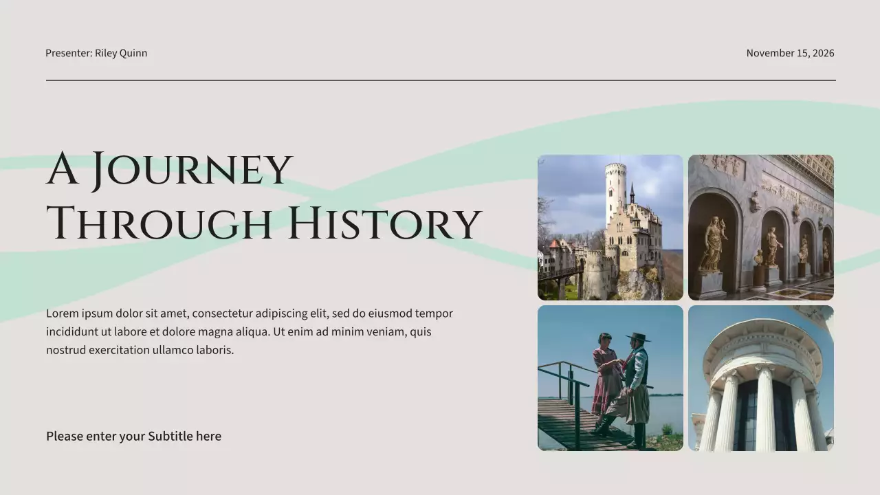 Gray Minimalist History Course Presentation