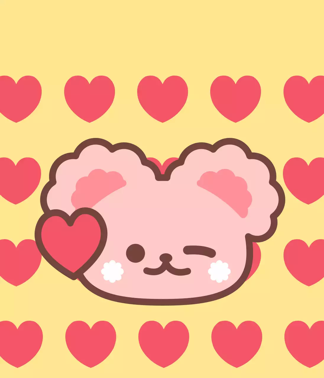 노랑 아기자기한 캐릭터 스티커