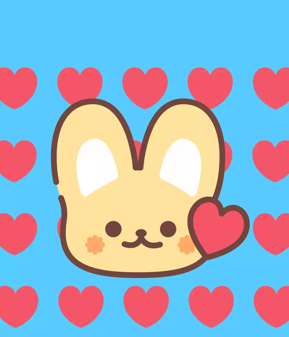 하늘색 아기자기한 캐릭터 스티커