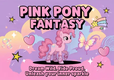 Pink Fantasy Pony Advertisement Poster