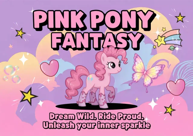 Pink Fantasy Pony Advertisement Poster