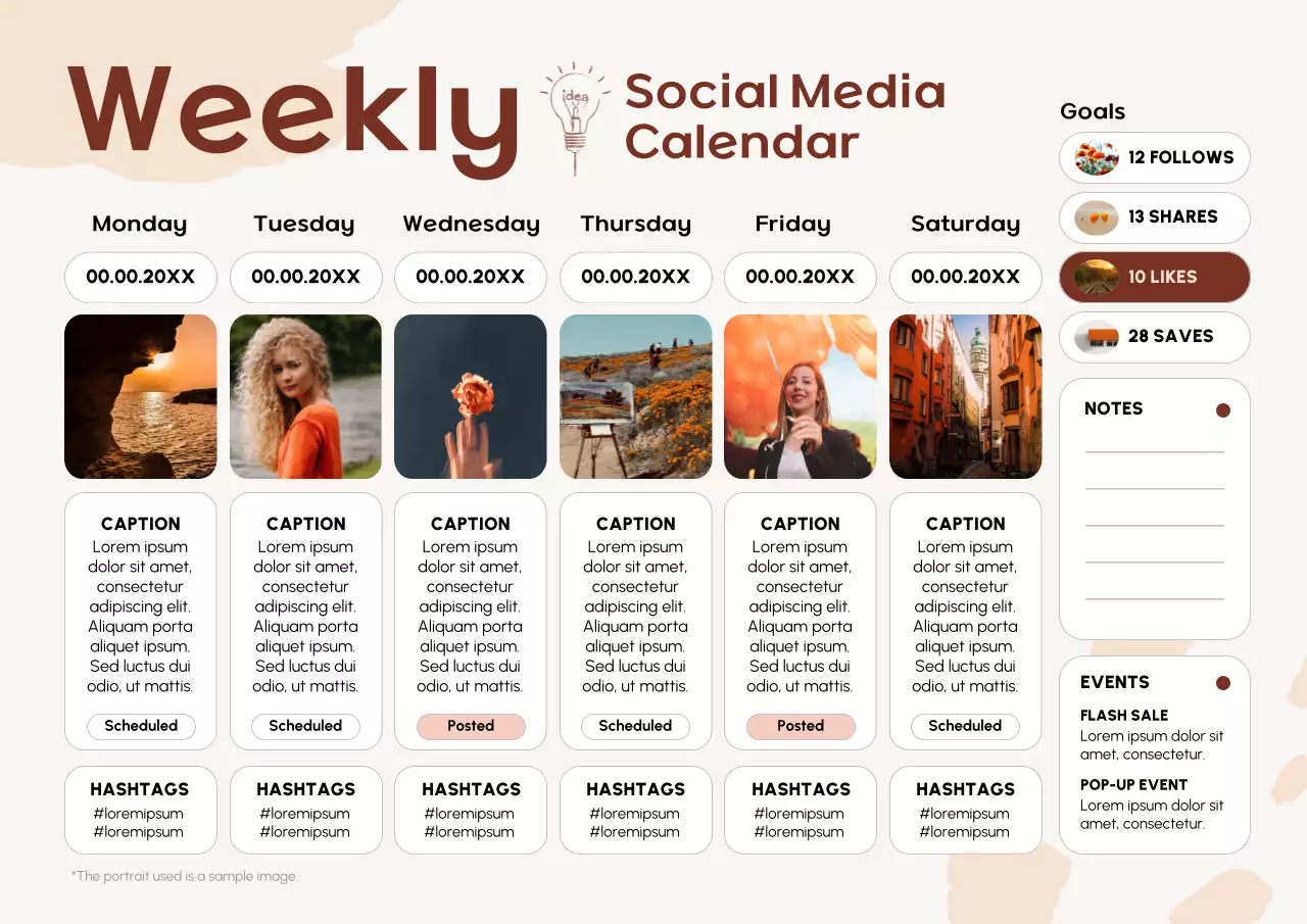 Beige Modern Social Media Planner Poster