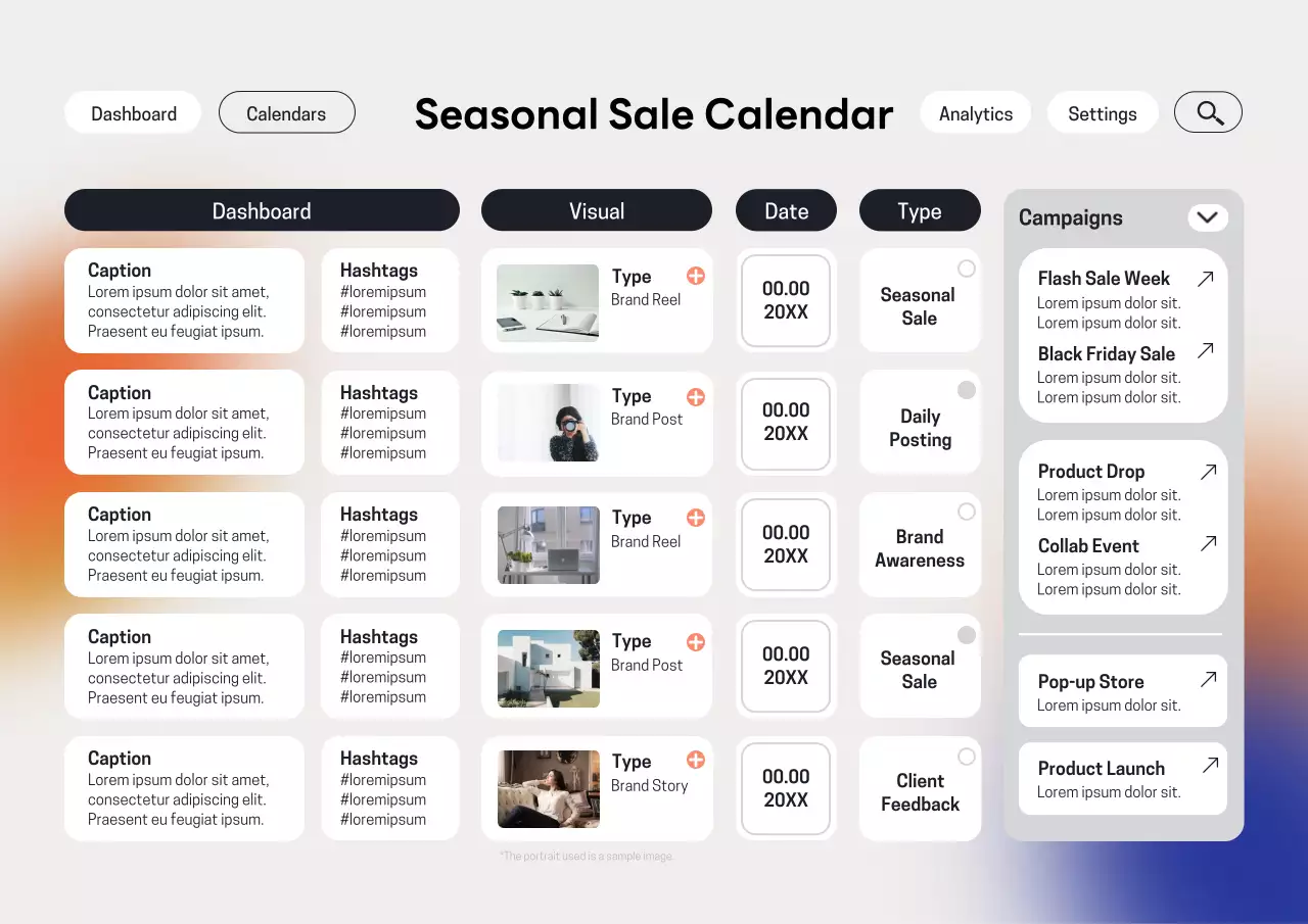 White Gradient Modern Minimalist Sale Planner Poster