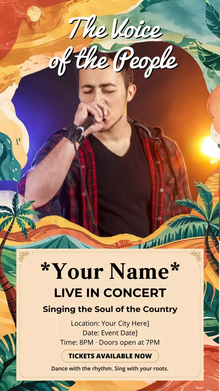 Colourful Retro Concert Advertisement Instagram Story