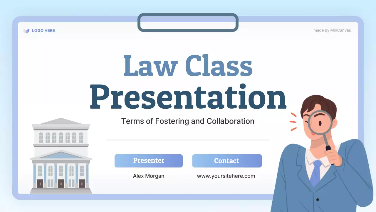 Blue Modern Law Class Presentation