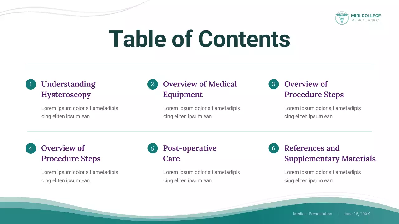 Teal Professional Understanding 자궁경 검사 의학적 프레젠테이션
