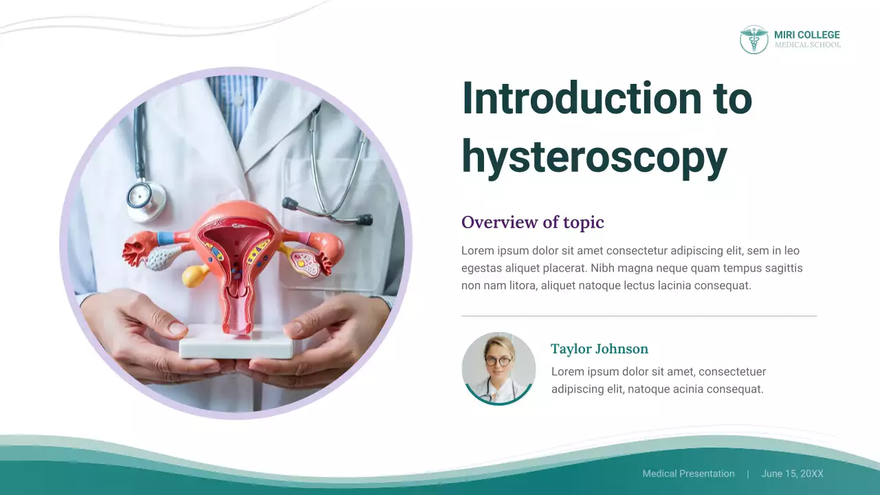 Teal Professional Understanding 자궁경 검사 의학적 프레젠테이션