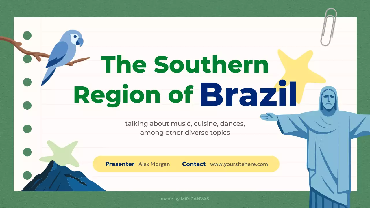 Green Blue Simple Education about South Brazil Presentation