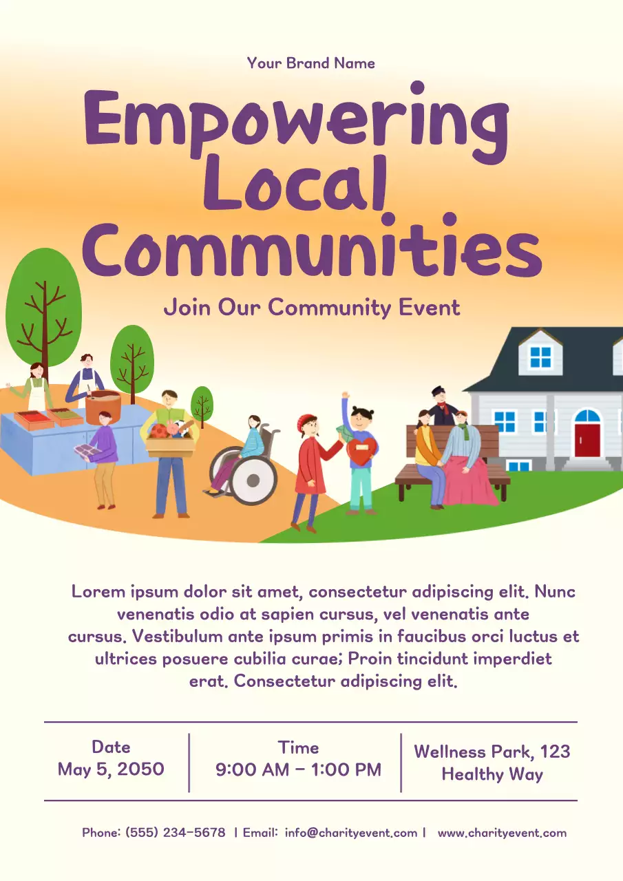 Orange Modern Community Event Invitation Poster