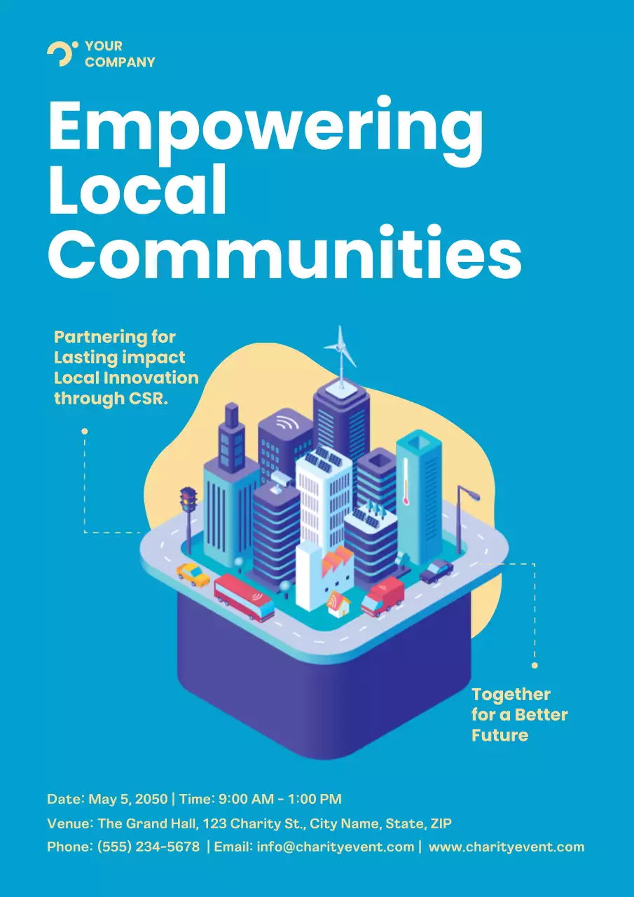 Blue Modern Community Event Poster
