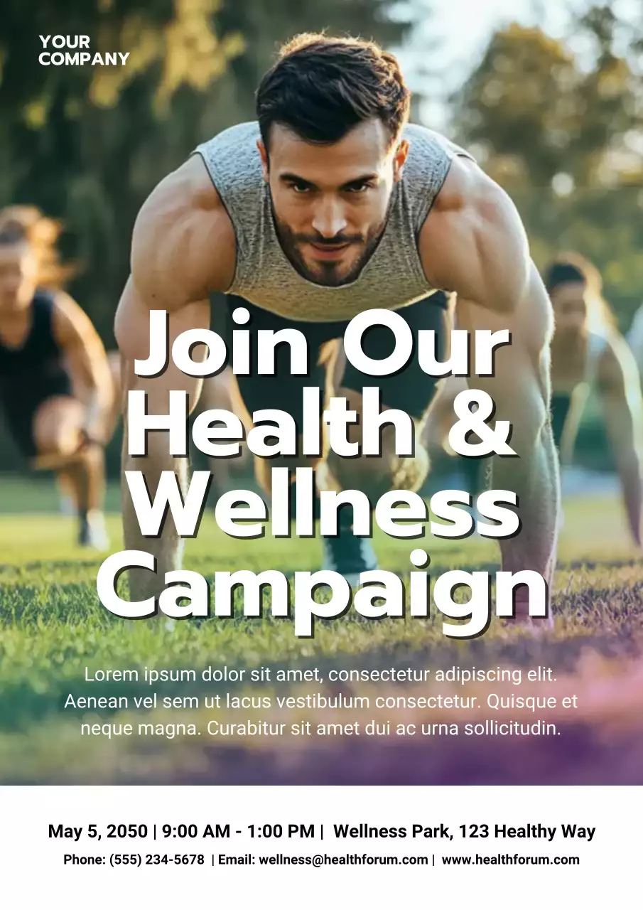 Green Modern Health and Wellness Promotion Poster