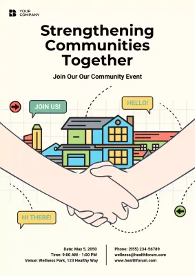 Beige Modern Community Event Announcement Poster