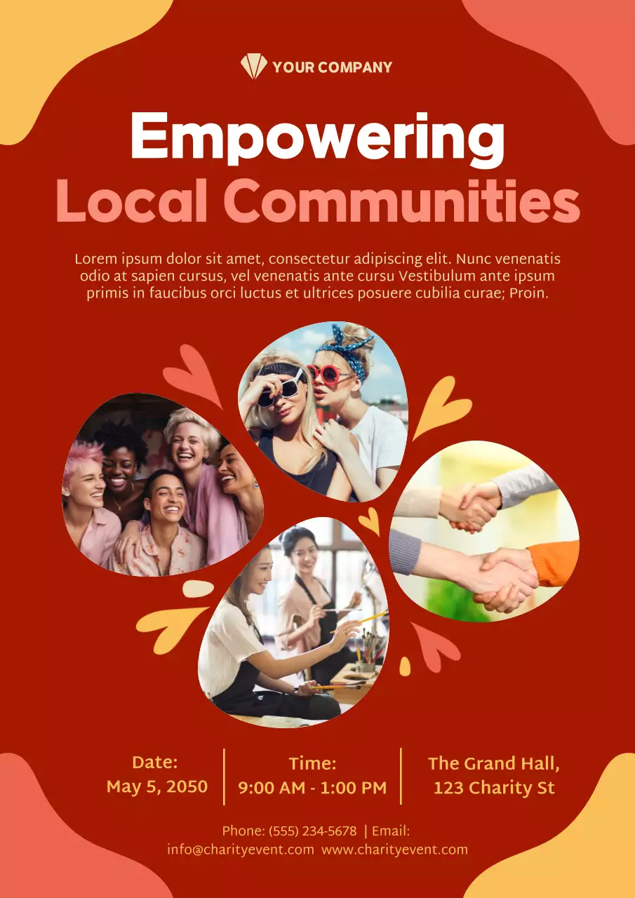 Orange Modern Community Event Promotion Poster