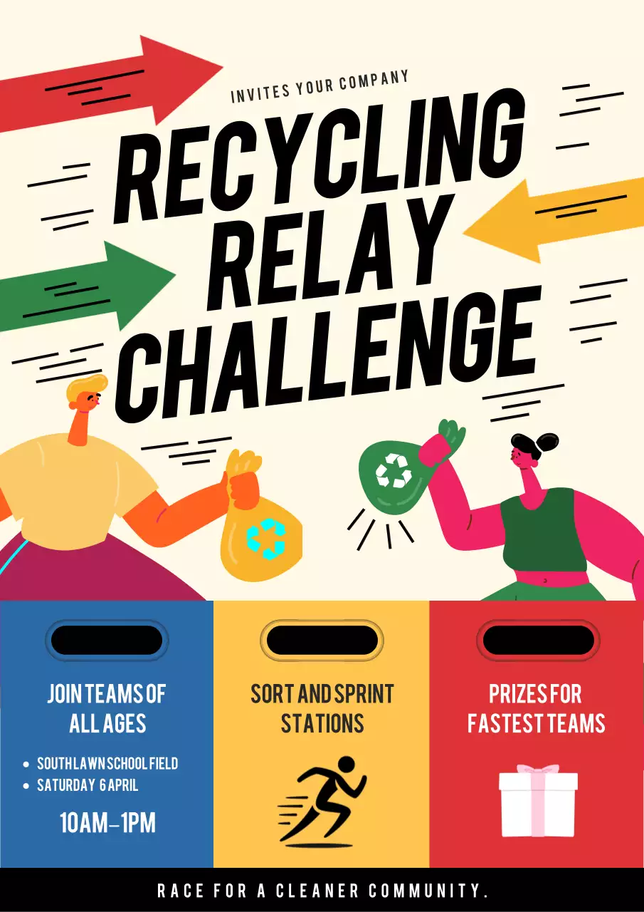 Colourful Retro Recycling Event Announcement Poster