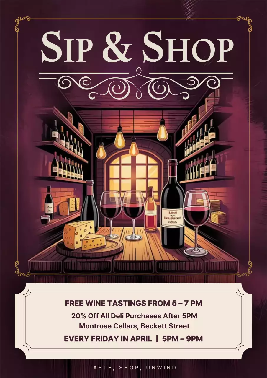 Red Vintage Wine Promotion Poster