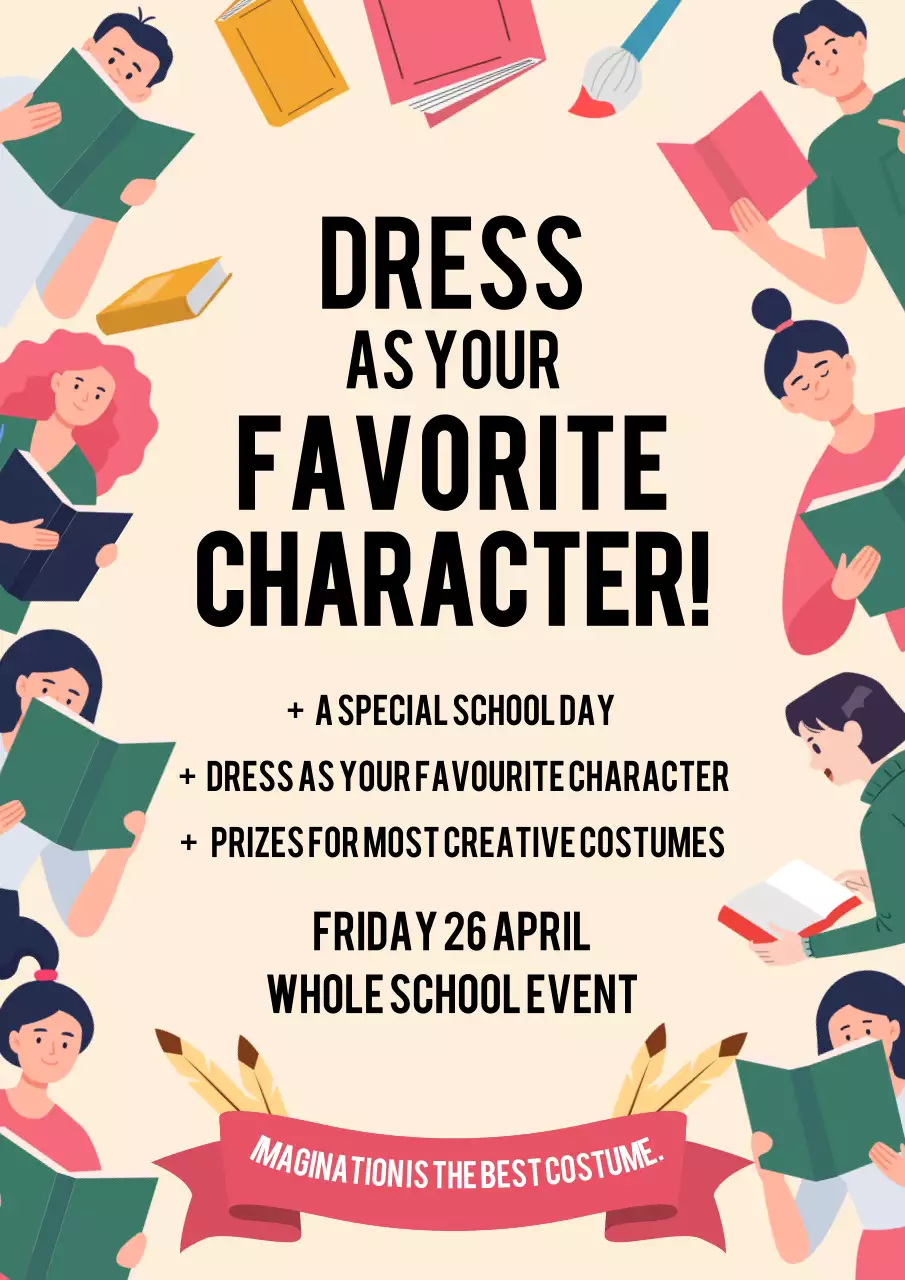 Beige Playful School Event Announcement Poster