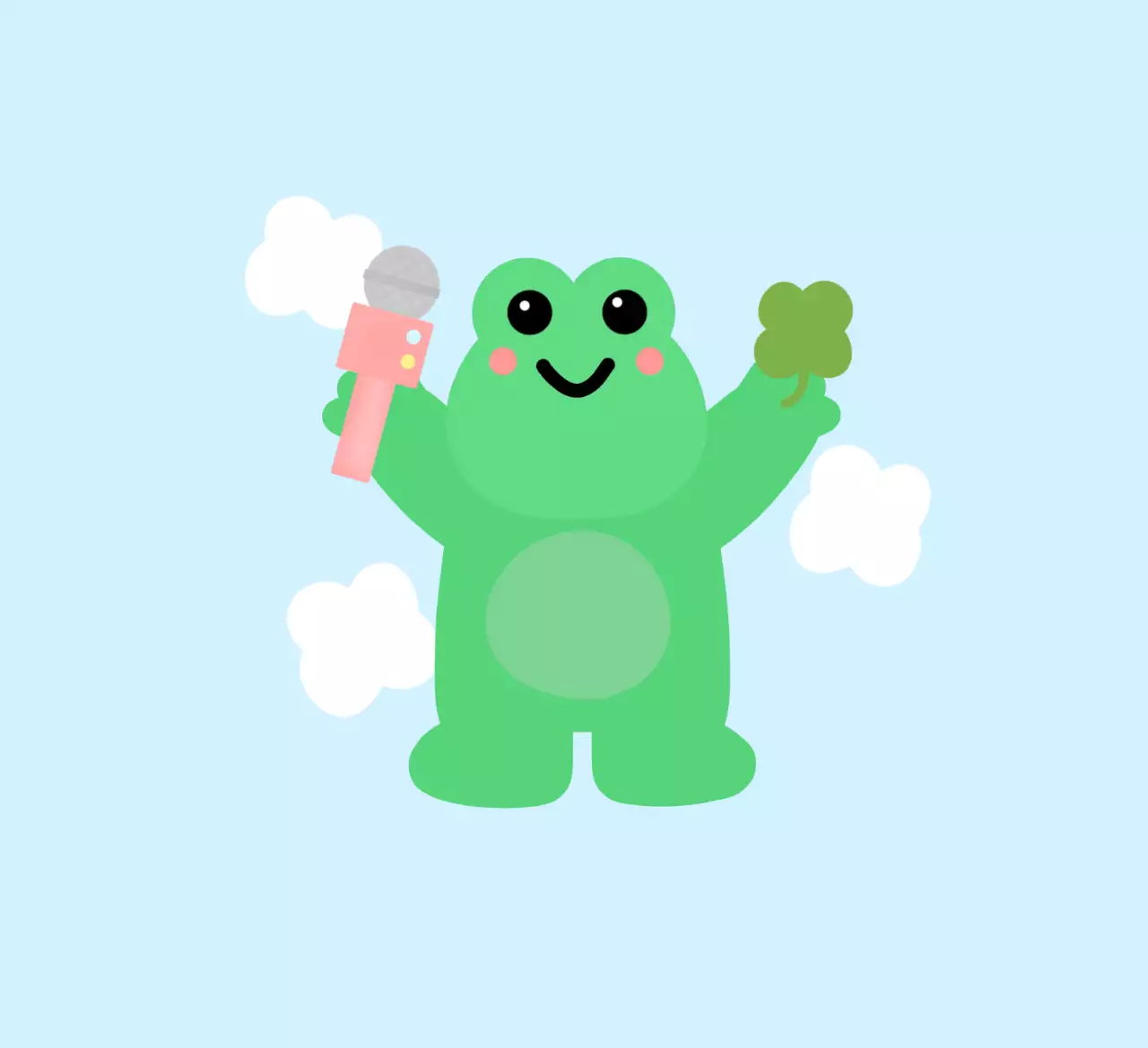 하늘색 아기자기한 캐릭터 스티커