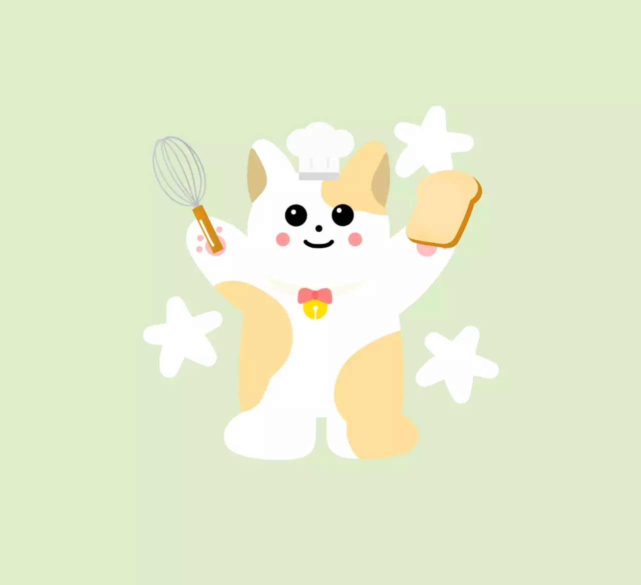 민트 아기자기한 베이킹 스티커