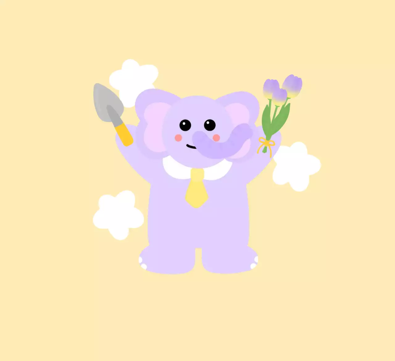 연보라 아기자기한 동물 스티커