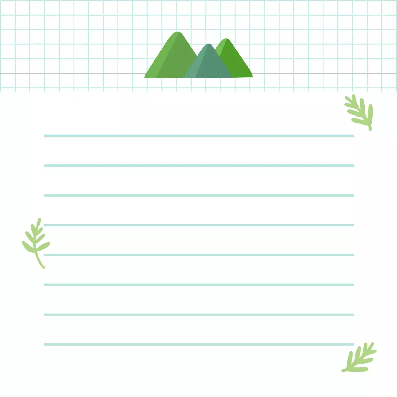 민트 심플 메모지 문구