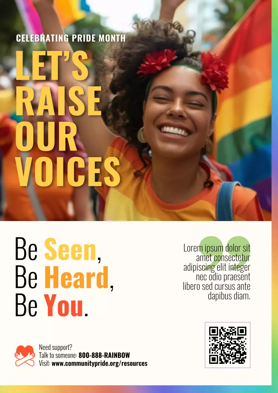 Rainbow Bold Celebrating Pride Month Poster