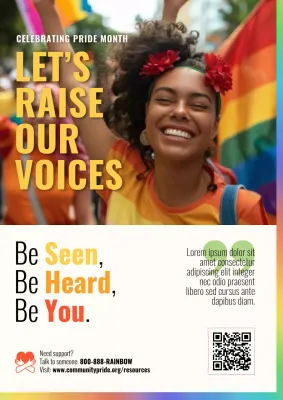 Rainbow Bold Celebrating Pride Month Poster