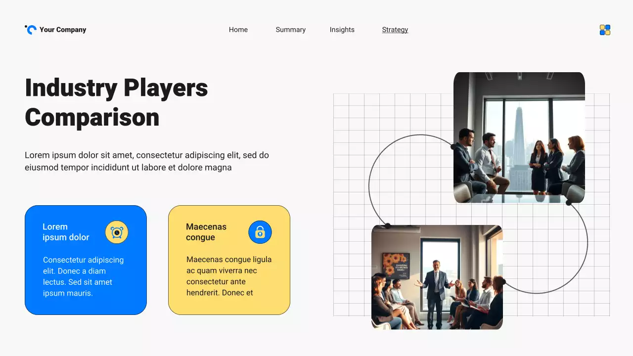 Blue and Yellow Bold Modern Market Trends Report Presentation