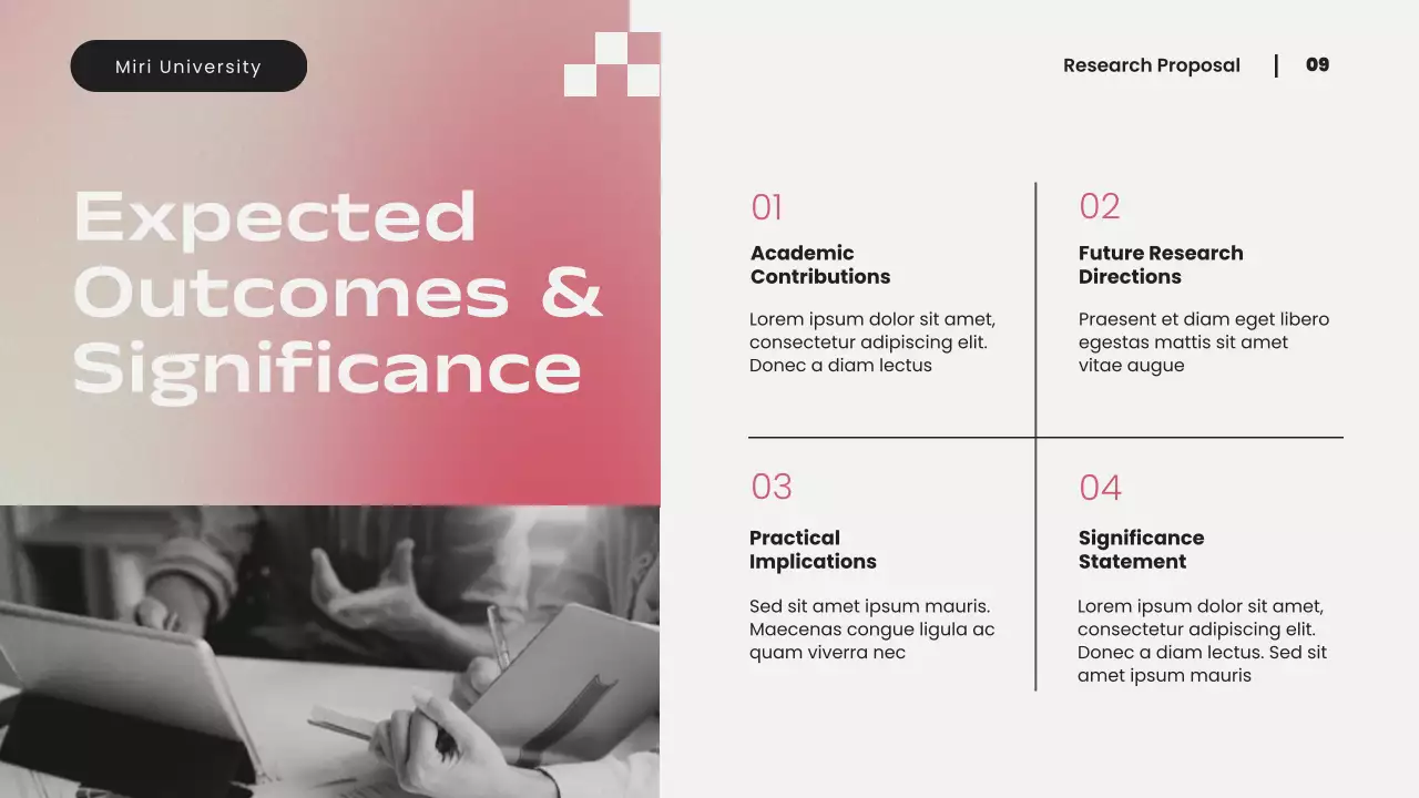 Pink and Green Modern Research Proposal Presentation