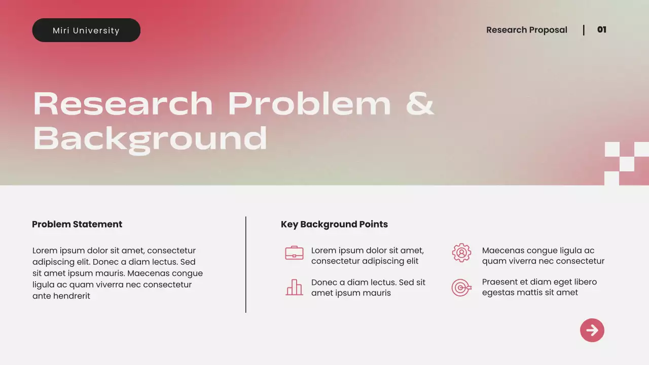 Pink and Green Modern Research Proposal Presentation