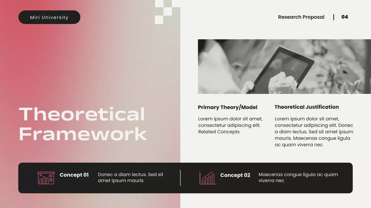 Pink and Green Modern Research Proposal Presentation