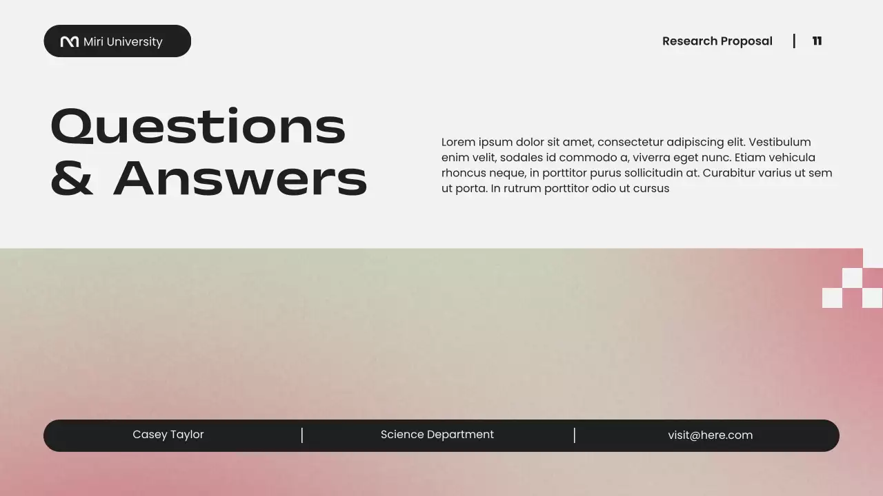 Pink and Green Modern Research Proposal Presentation