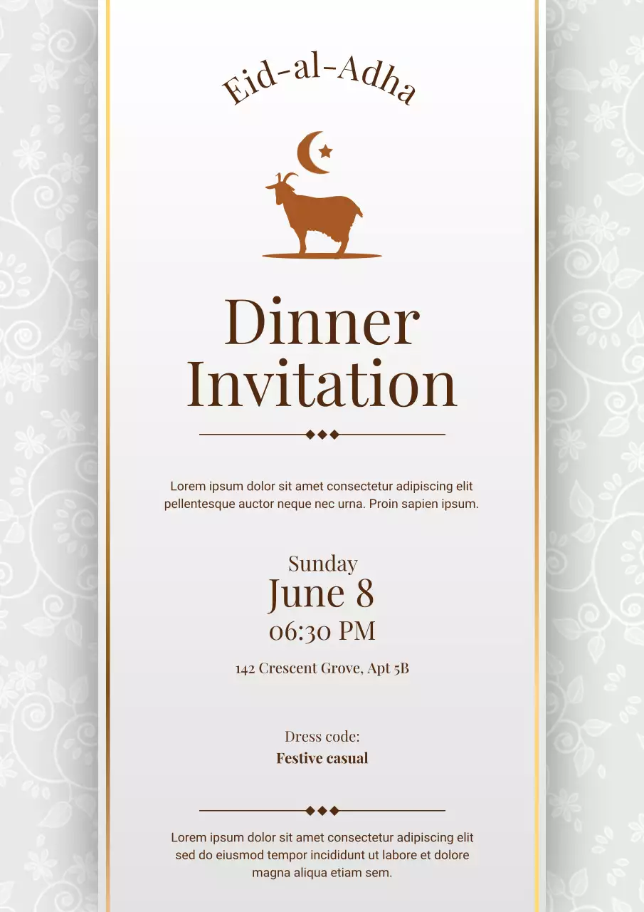 Eid Al Adha Invitation Web Poster