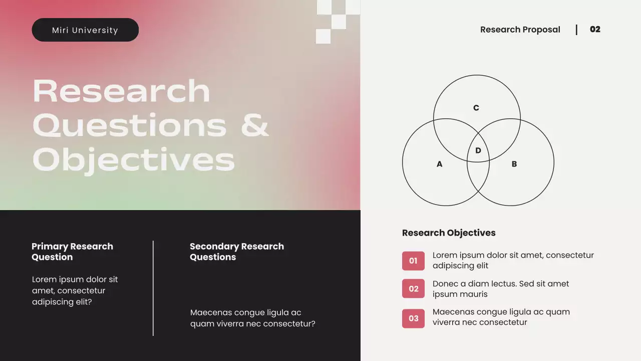 Pink and Green Modern Research Proposal Presentation