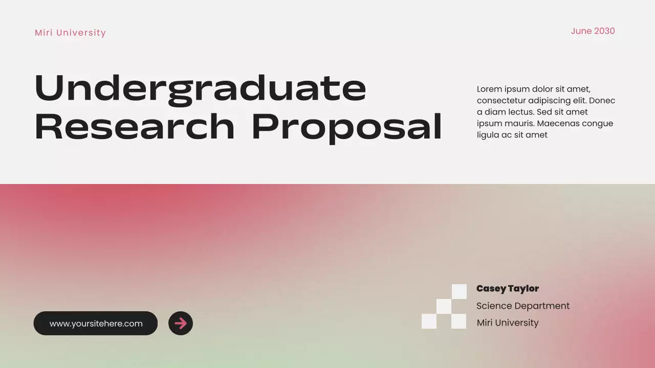 Pink and Green Modern Research Proposal Presentation