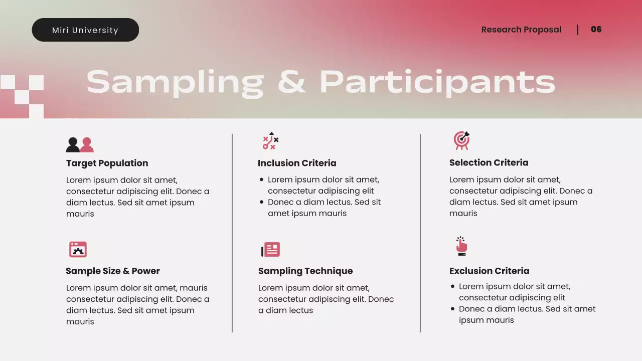 Pink and Green Modern Research Proposal Presentation
