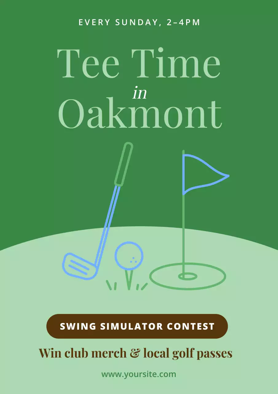 Green Minimal Golf Event Announcement