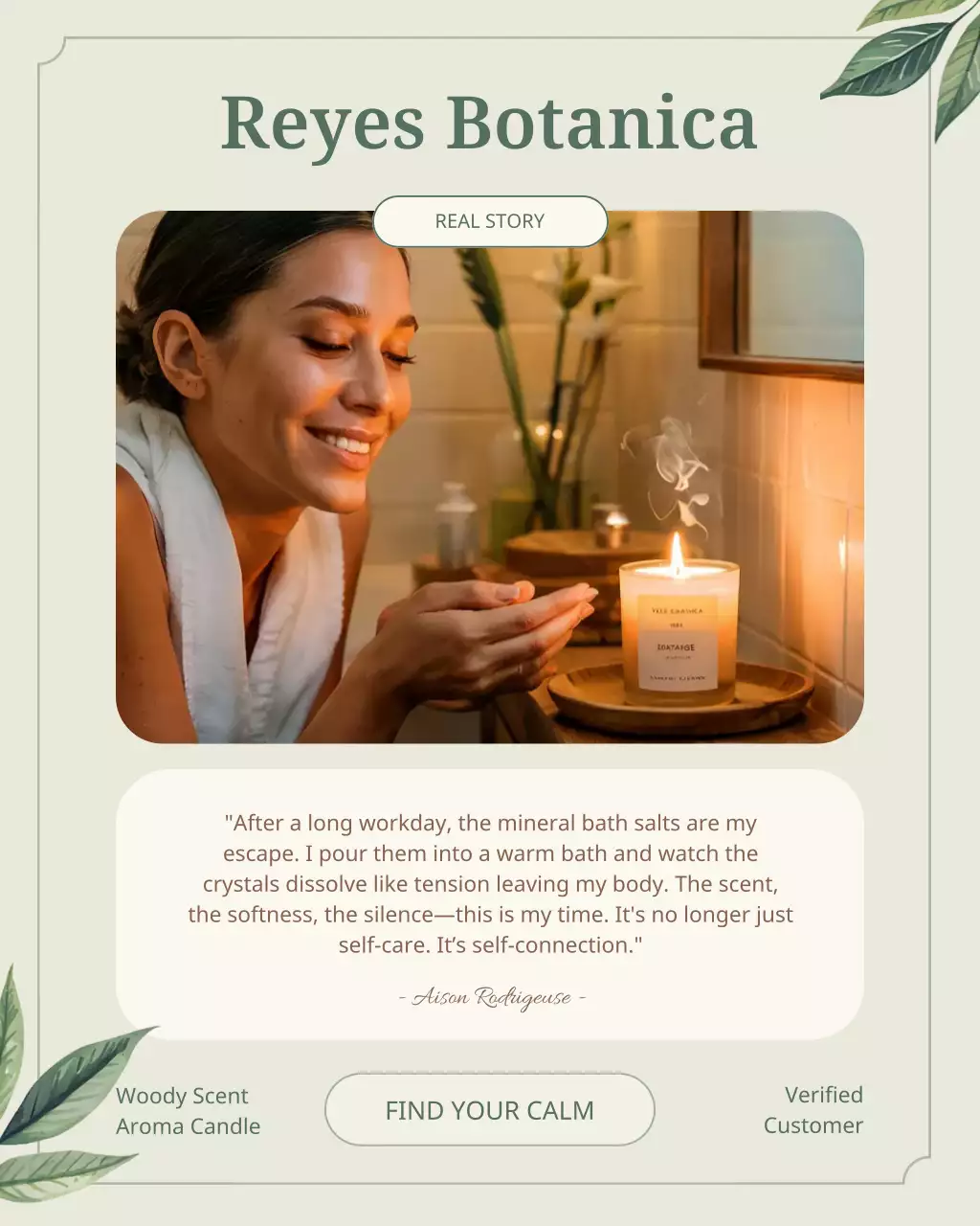 Beige Elegant Relaxation Customer Review Advertisement
