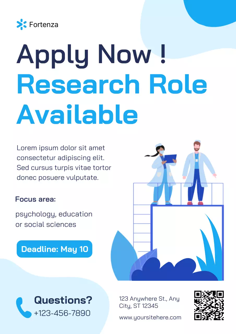 Blue Modern Research Recruitment Poster