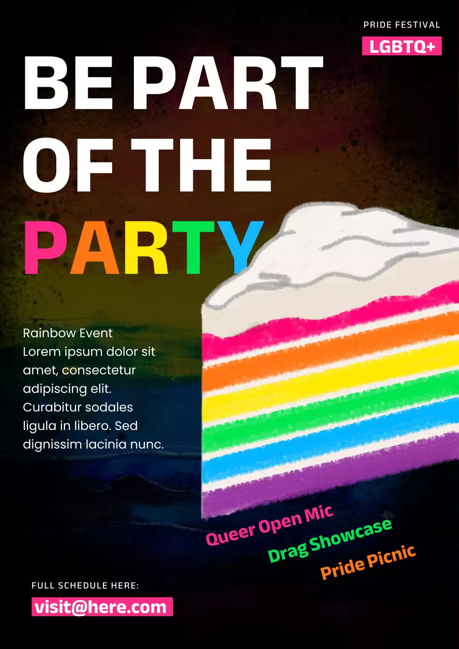 Rainbow Retro Pride Month Event Promotion Poster
