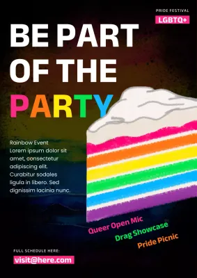 Rainbow Retro Pride Month Event Promotion Poster